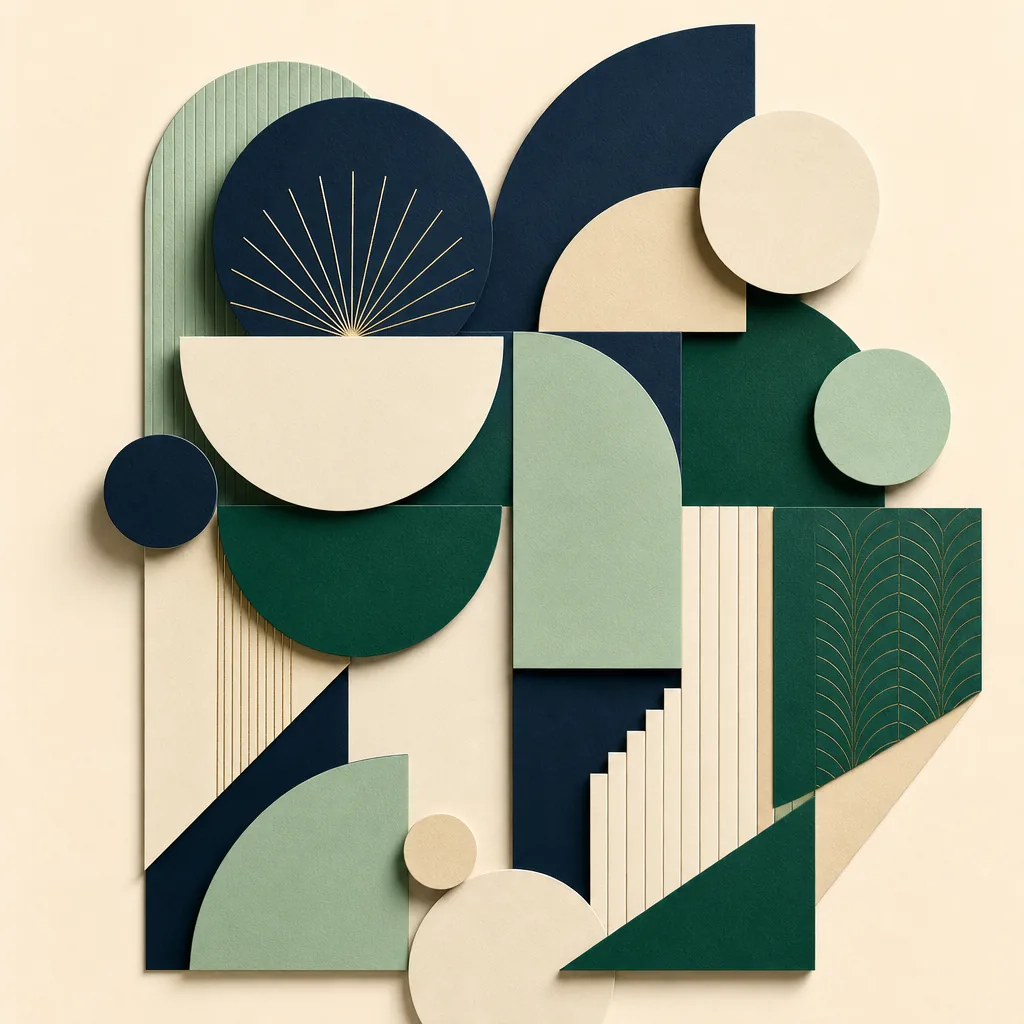 Contamplify — Brand DNA palette composition, navy emerald mint cream